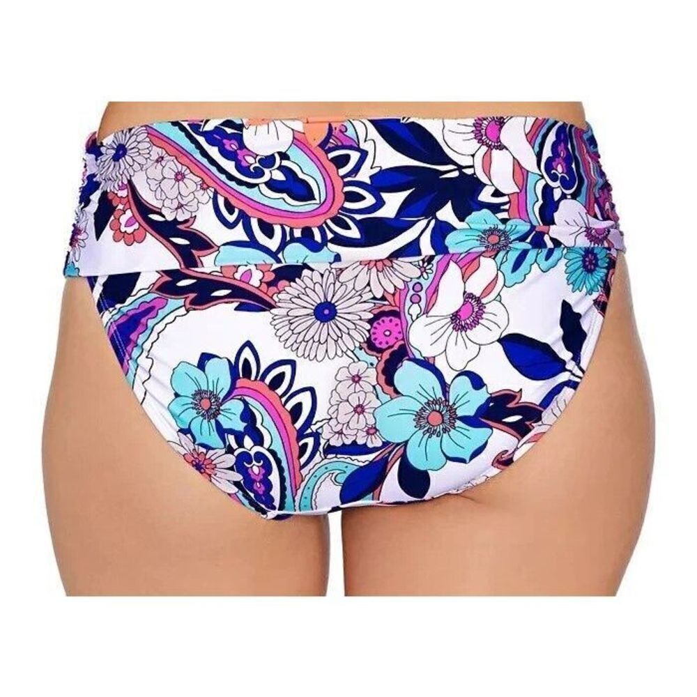 1275 Island escape full coverage Tahiti  bikini bottom PAISLEY MULTI 10 nwt